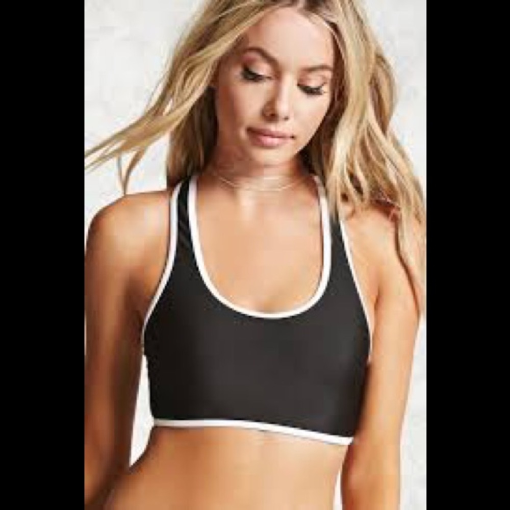 Forever 21 bikini top racer back black swimwear